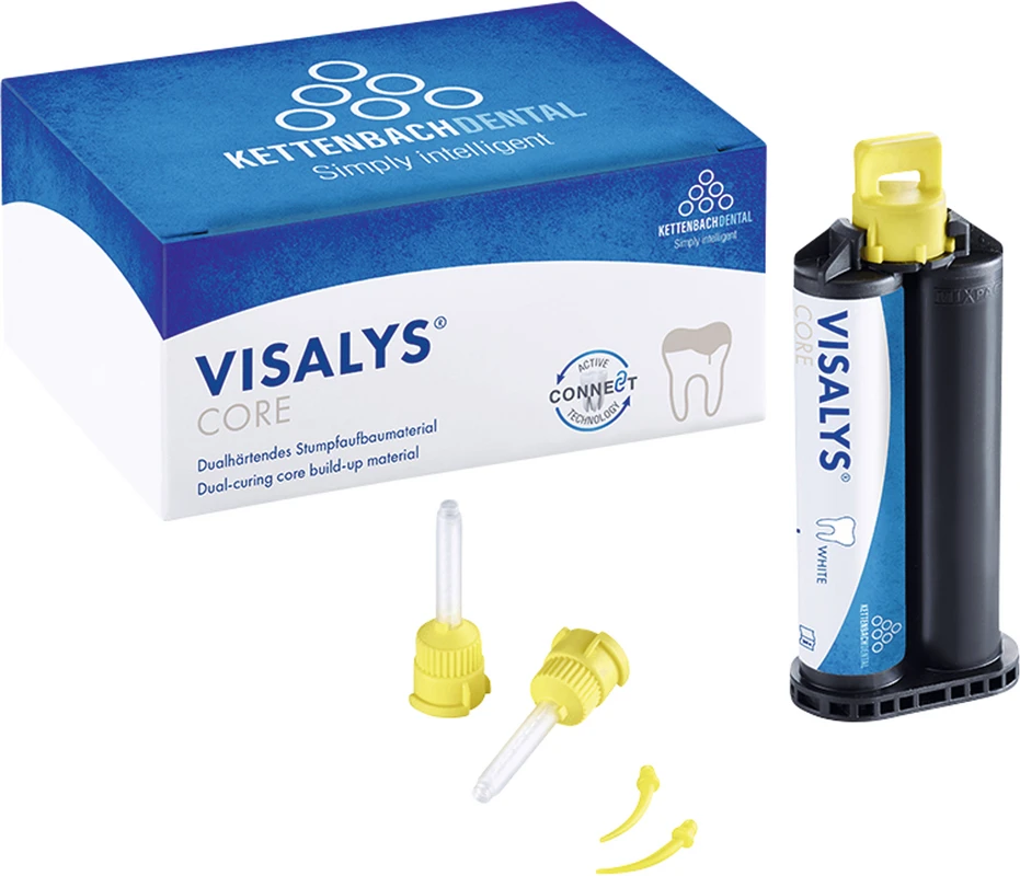 Visalys® Core Normal pack 45 g (25 ml) Kartusche weiß, 20 Mischkanülen, 20 Intraoral Tips Visalys® Core Kettenbach Dental