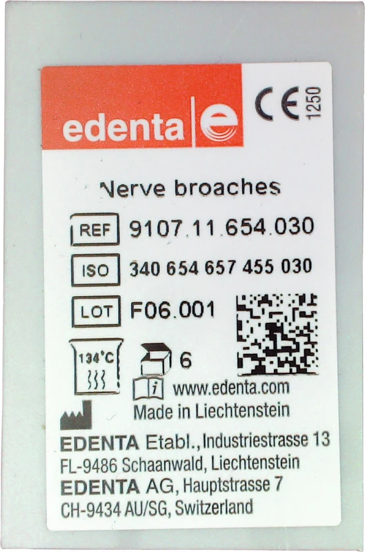 Nervnadeln 9107 Packung 6 Stück gelb ISO 030