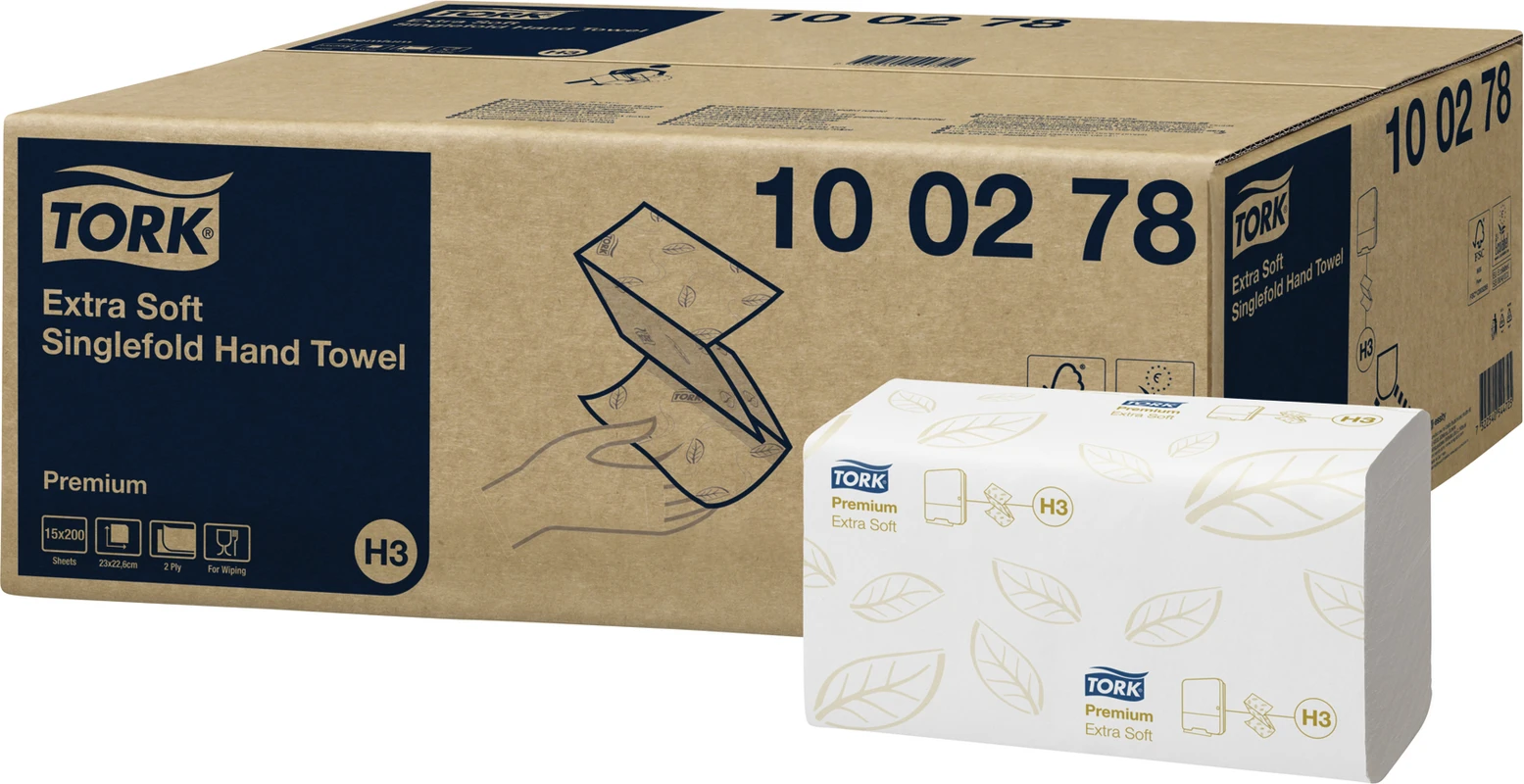 TORK® extra weiche Zickzack Handtücher (V-Falz) H3 System Karton 15 x 200 Stück 2-lagig, extra weich, 23 x 22,6 cm, hochweiß
