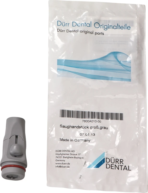 Saughandstück Stück Saughandstück grau, für großen Saugschlauch, mit Schieber Saughandstück Dürr Dental