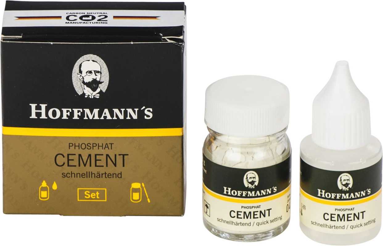 HOFFMANN´S CEMENT Set 30 g Pulver schnellhärtend hellgelb, 15 ml Flüssigkeit