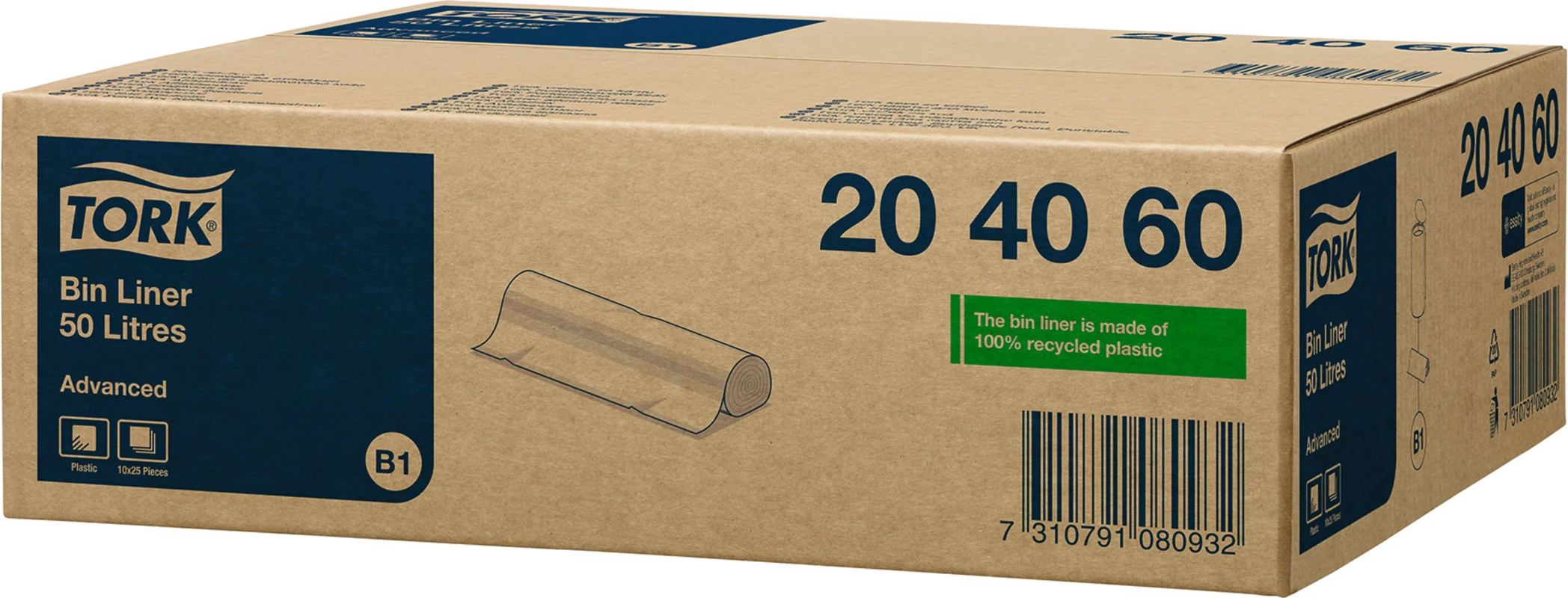 TORK® Abfallsäcke Karton 10 x 25 Tüten, 50 l
