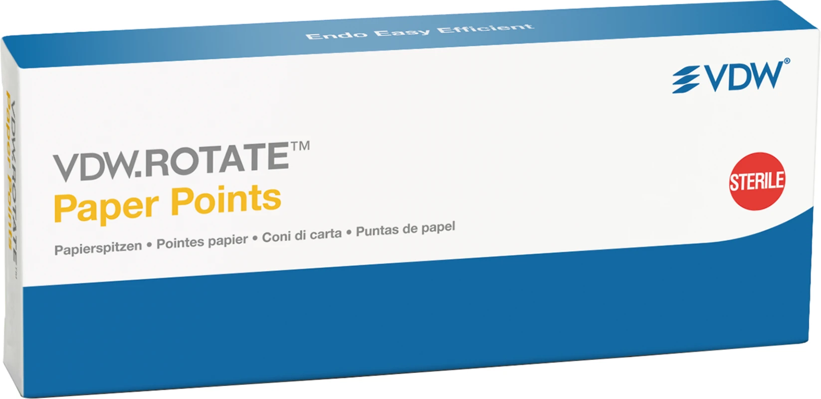 VDW.ROTATE™ Paper Points Packung 180 Stück Taper.04 ISO 025