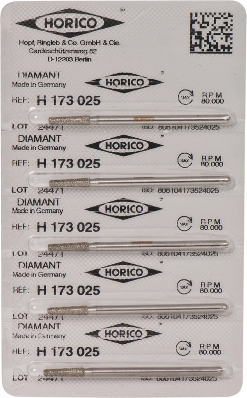 Diamantschleifer H 173 Packung 5 Stück HP, Figur 173, 10 mm, ISO 025