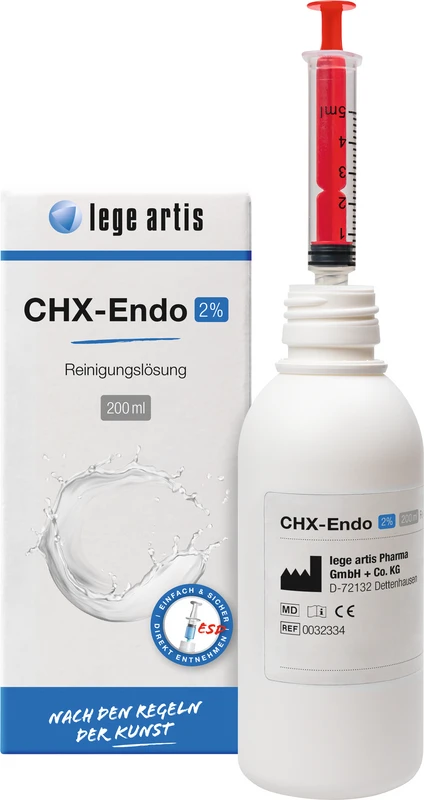 CHX-Endo 2% Flasche 200 ml Reinigungslösung mit ESD-Entnahmesystem CHX-Endo 2% lege artis