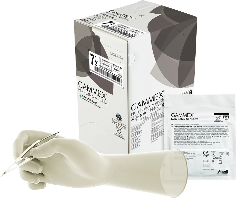 Gammex® Non-Latex Sensitive Packung 50 Paar puderfrei, natur, Größe 7