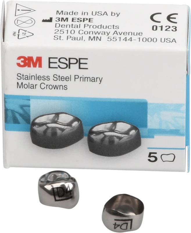 Edelstahlkronen Packung 5 Stück D-UL-4, für Milchmolaren