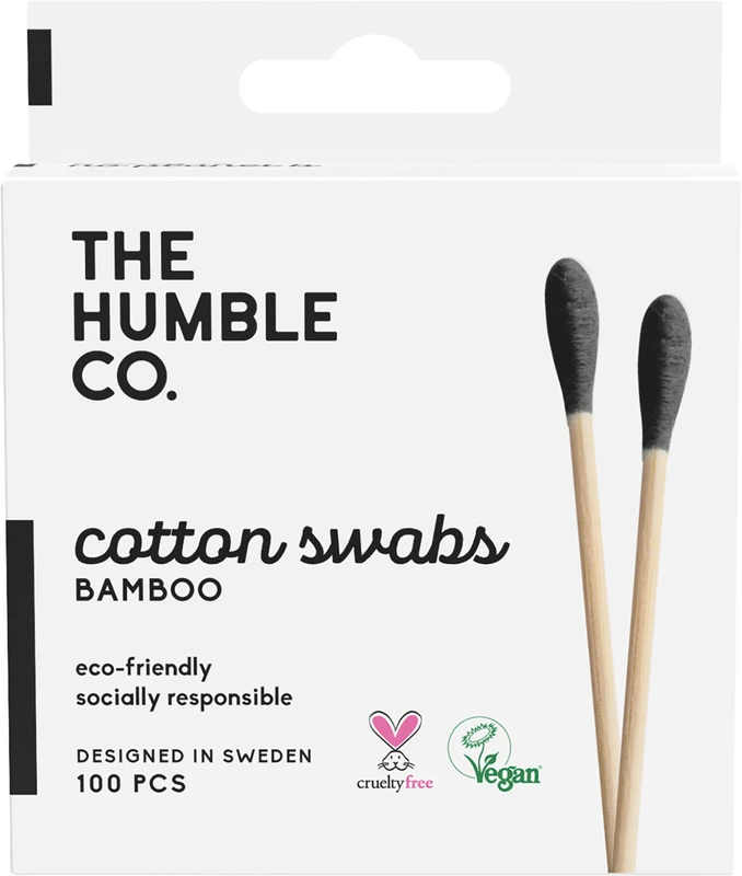 Humble Wattestäbchen Bambus Packung 100 Stück schwarz