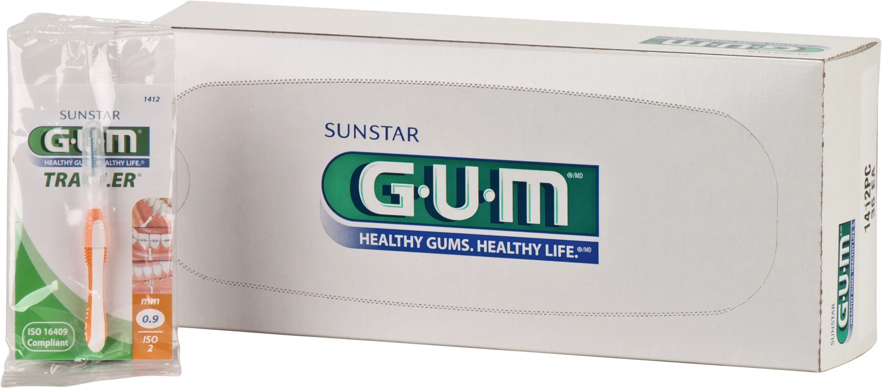 GUM® TRAV-LER® Interdentalbürsten Nachfüllbeutel 36 Stück Kerze, orange, Ø 0,9 mm