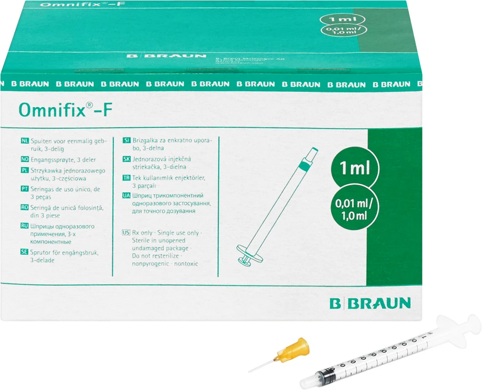 Omnifix®-F Duo Packung 100 Stück 1 ml mit Kanüle