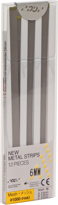 GC NEW METAL STRIPS Packung 12 Stück, 6 mm breit, Körnung 1000