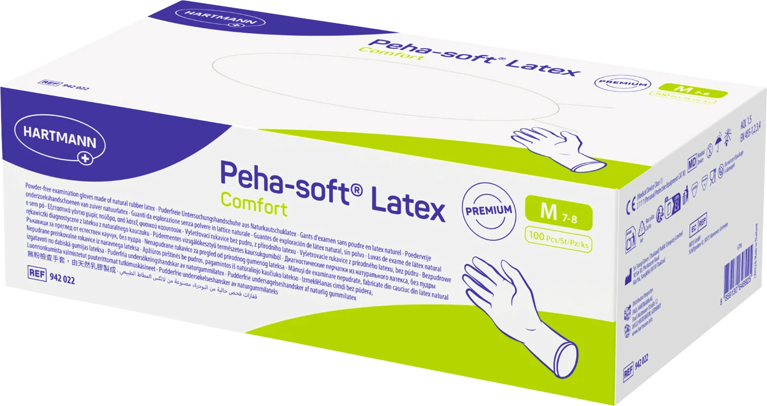 Peha-soft® Latex Comfort Packung 100 Stück puderfrei, M