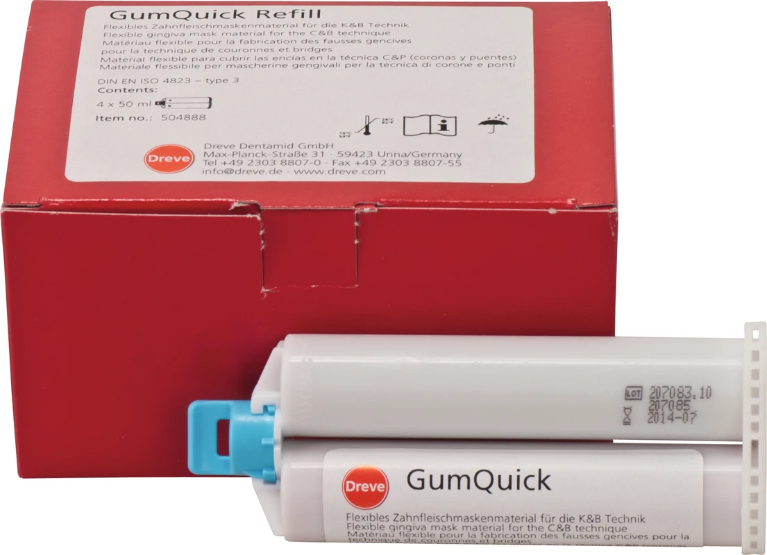 GumQuick Packung 4 x 50 ml Doppelkartusche BRILLIANT EverGlow™ COLTENE