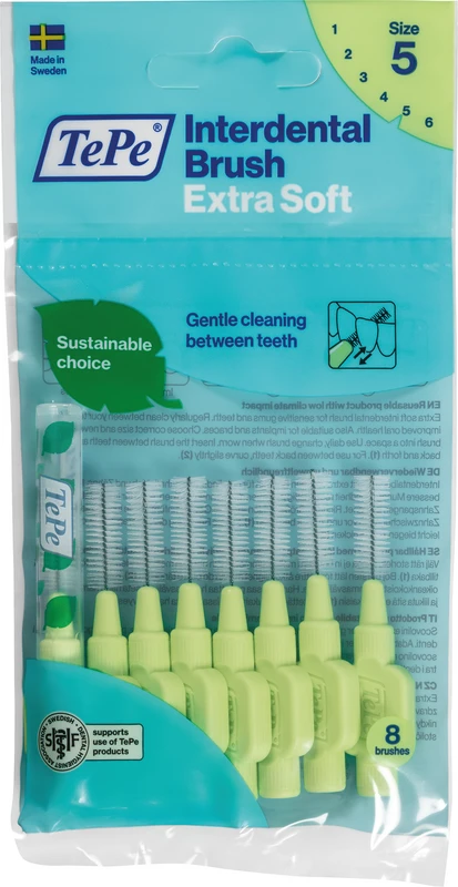 TePe® Interdentalbürsten Extra Soft Packung 8 Stück grün, Ø 0,8 mm