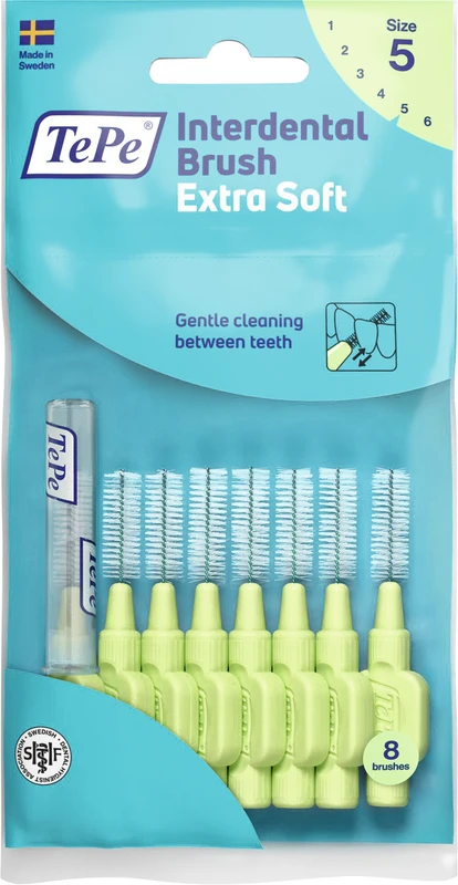 TePe® Interdentalbürsten Extra Soft Packung 8 Stück grün, Ø 0,8 mm