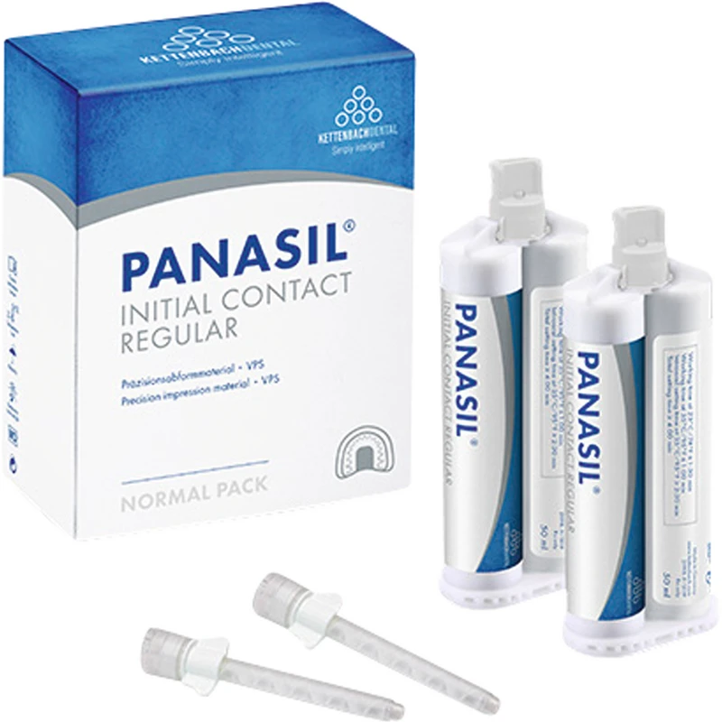 Panasil® initial contact Regular Normalpackung 2 x 50 ml Doppelkartusche Regular, 6 Mischkanlen wei