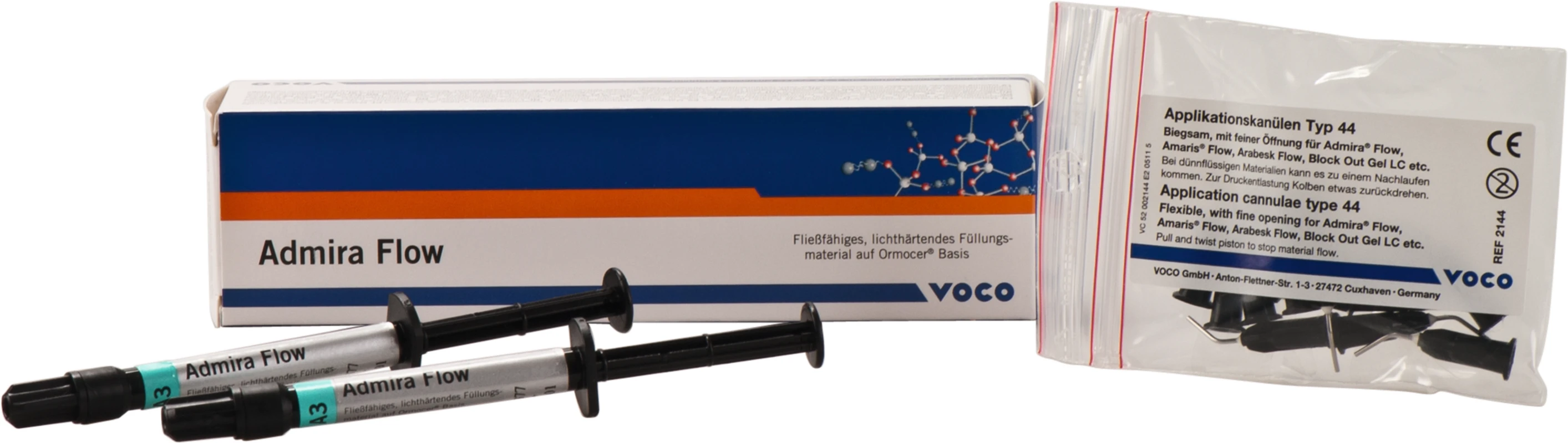 Admira® Flow Packung 2 x 1,8 g Spritze A3, Applikationskanülen Typ 44