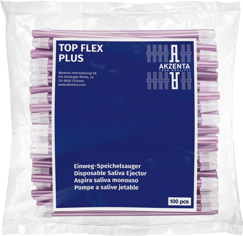 TOP FLEX Speichelsauger Packung 100 Stück pink