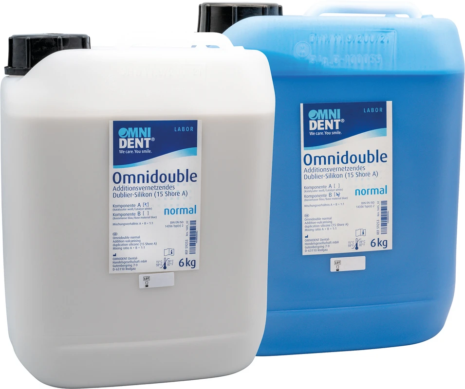 Omnidouble Packung 2 x 6 kg Silikon blau, 15 Shore A-Härte