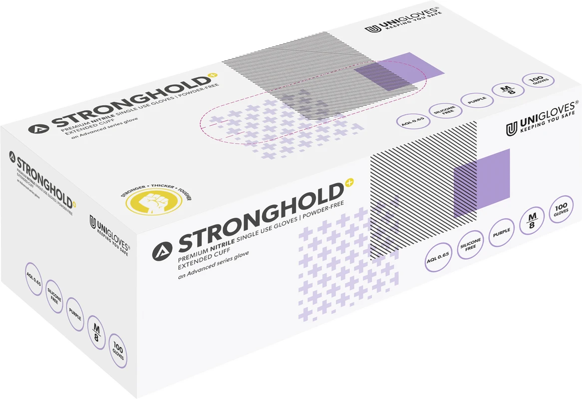 Unigloves® Stronghold PLUS Packung 100 Stück puderfrei, lila, M