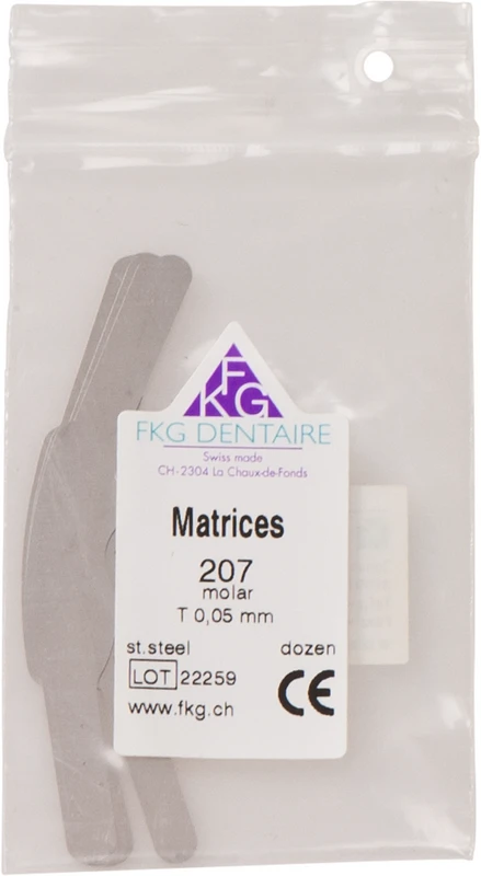 FKG Matrizen Packung 12 Stück 207, ET 0,05 mm, Molar
