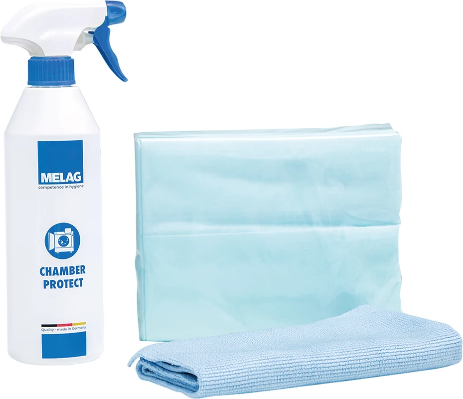 Chamber Protect Kesselreinigungs-Set Packung 1 Flasche Reiniger, 50 Tücher, 1 Mikrofasertuch