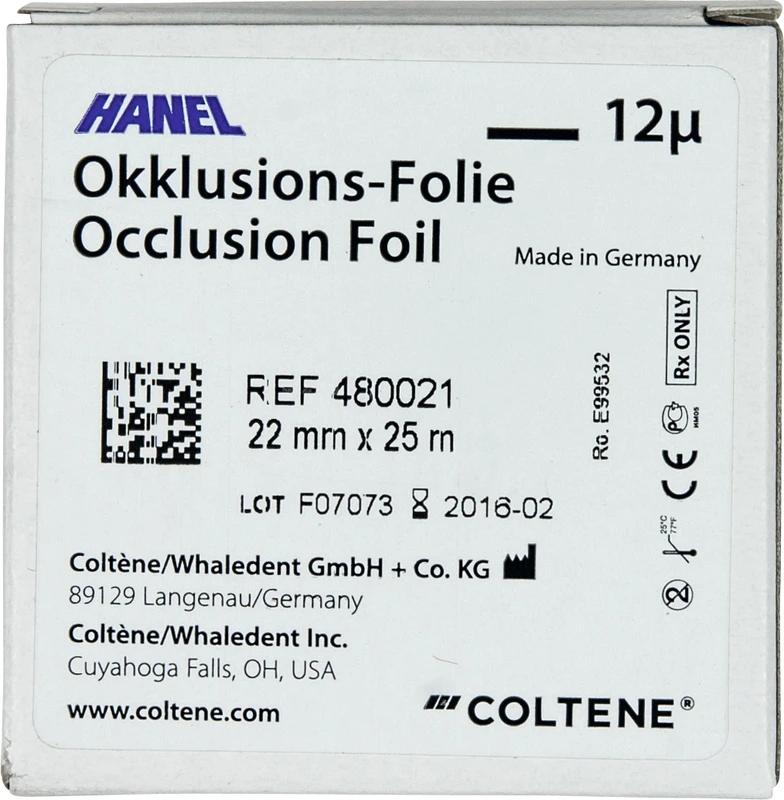 HANEL Occlusions-Folie, einseitig 12 µm Rolle 25 m schwarz, 22 mm breit