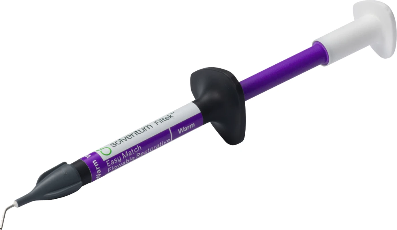 Solventum™ Filtek™ Easy Match Fließfähiges Komposit Packung 2 x 2 g Spritze Warm, 20 Tips