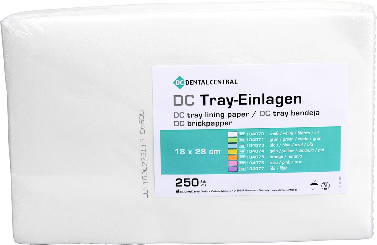 DC Tray-Einlagen Packung 250 Stück weiß, 18 x 28 cm DC Tray-Einlagen DC Dental Central