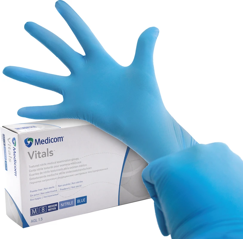 Medicom® SafeTouch® Advanced™ Vitals™ Nitril-Handschuhe Packung 100 Stück puderfrei, blau, M