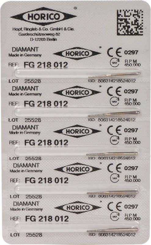 Diamantschleifer 218 Packung 5 Stück FG, Figur 218, 7 mm, ISO 012
