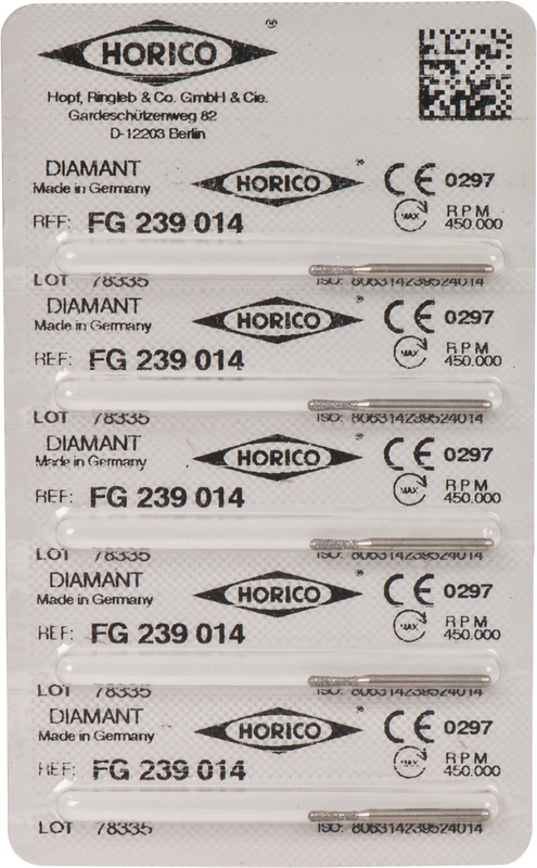 Diamantschleifer 239 Packung 5 Stück FG, Figur 239, 5 mm, ISO 014