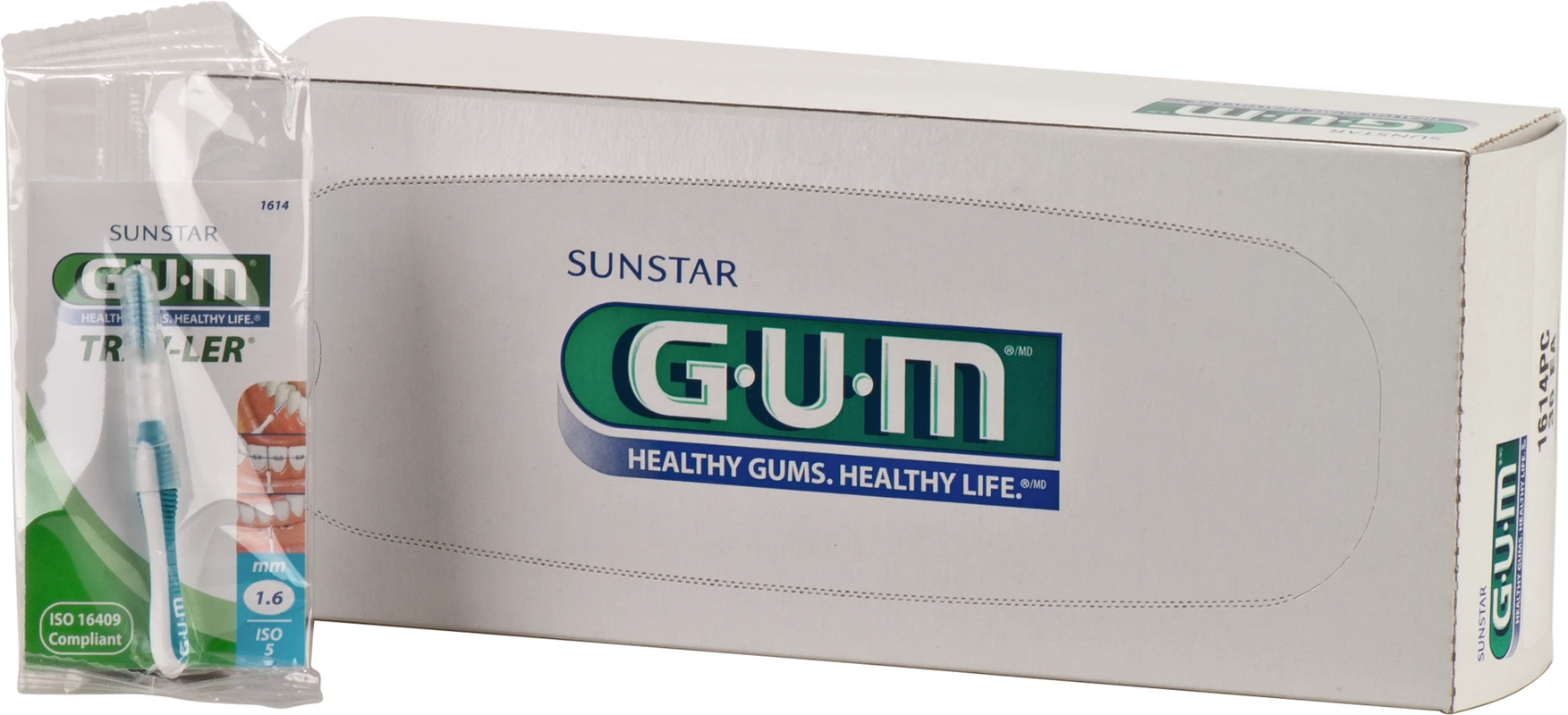 GUM® TRAV-LER® Interdentalbürsten Nachfüllbeutel 36 Stück Tanne, blau, Ø 1,6 mm
