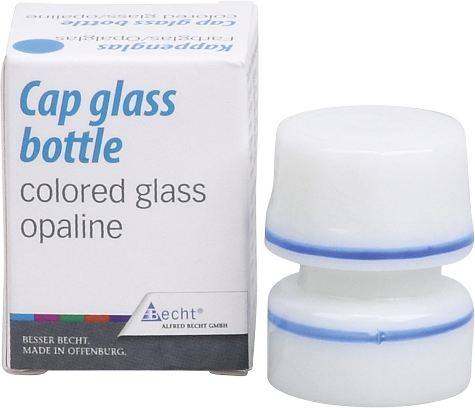 Kappengläser aus Opalglas Stück mit blauem Ring