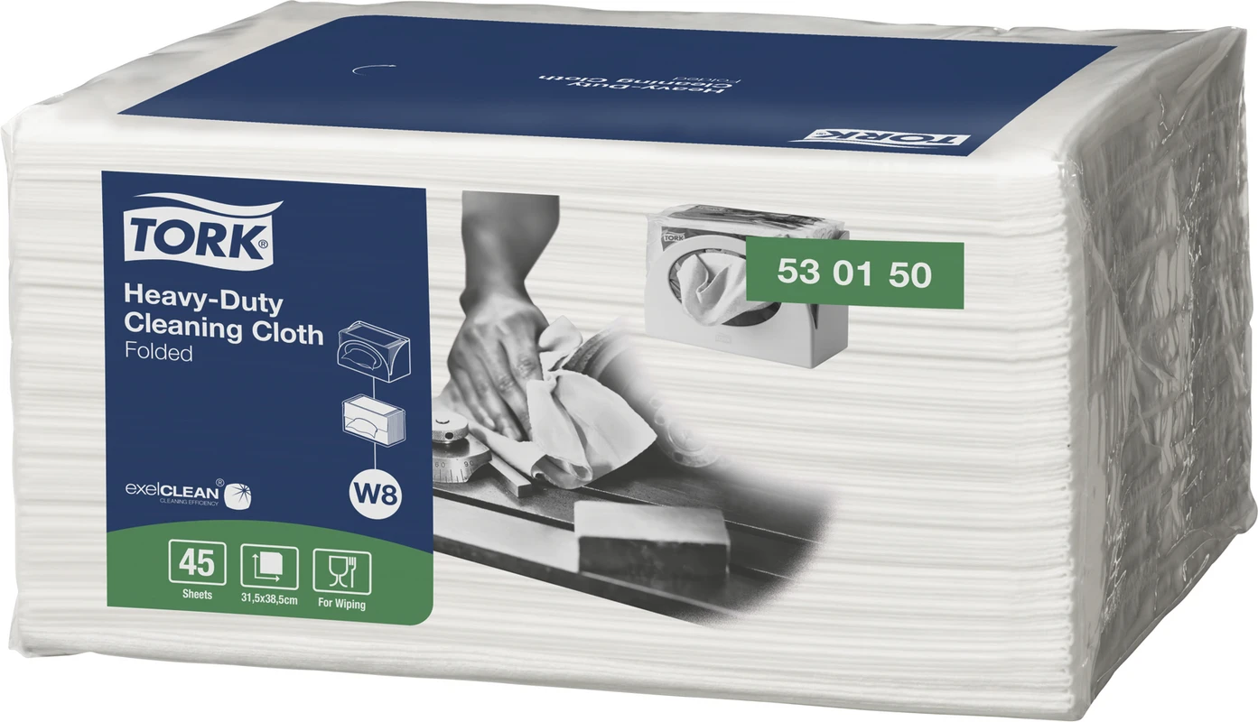 TORK® extra starke Reinigungstücher W8 Beutel 45 Stück 1-lagig, weiß