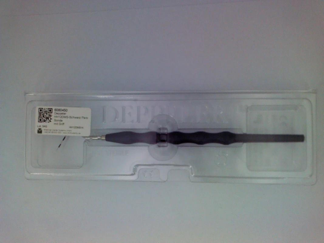 DEPPELER™ Parosonden Stück HH12 mit DMSV Griff schwarz, Spitze Ø 0,48 mm, Graduierung (3-6-9-12 mm)