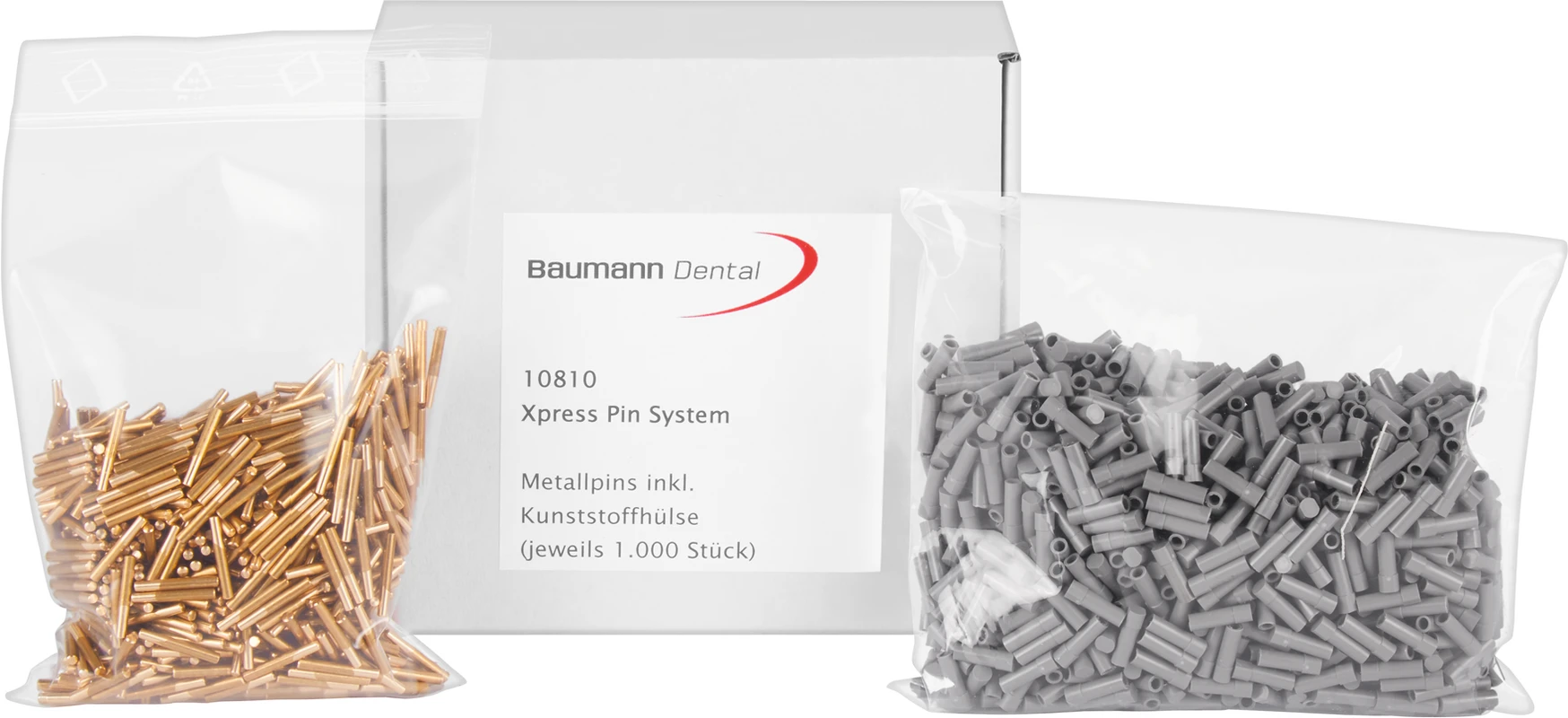 Xpress Pinsystem Packung 1.000 Stück inklusive Hülsen