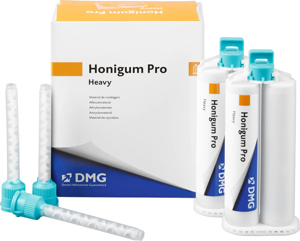 Honigum Pro Heavy Packung 2 x 50 ml Doppelkartusche, 4 Automix-Tips