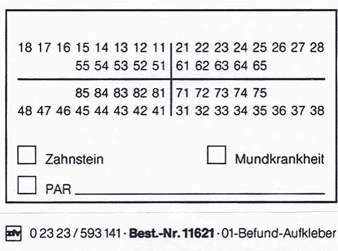 Etikett 01-Befund-Aufkleber Packung 100 Stück mini