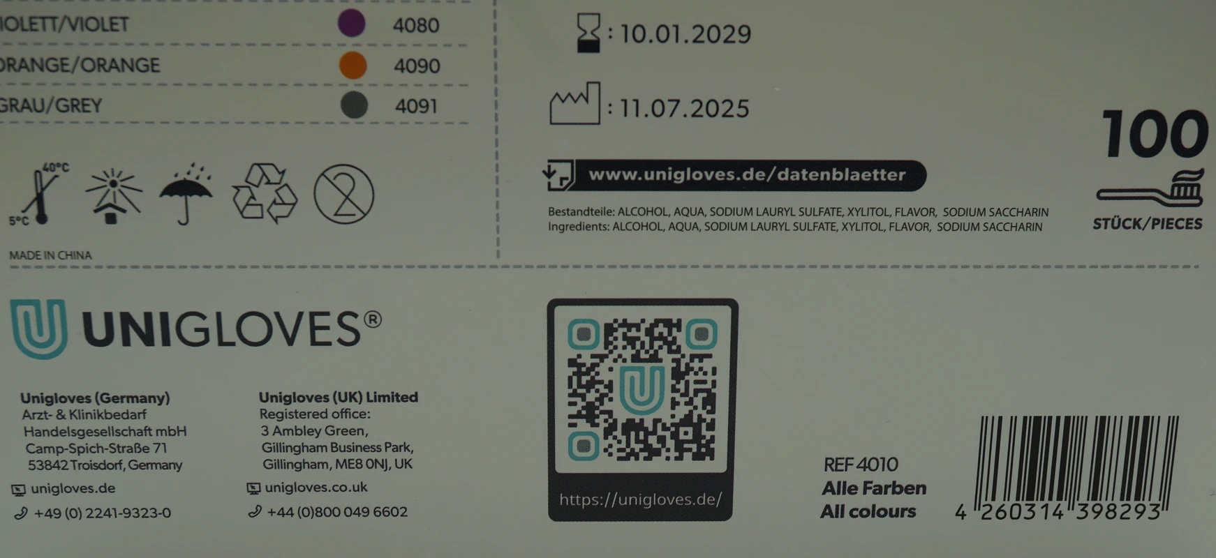 UNIBRUSH Einmal Zahnbürsten Unigloves