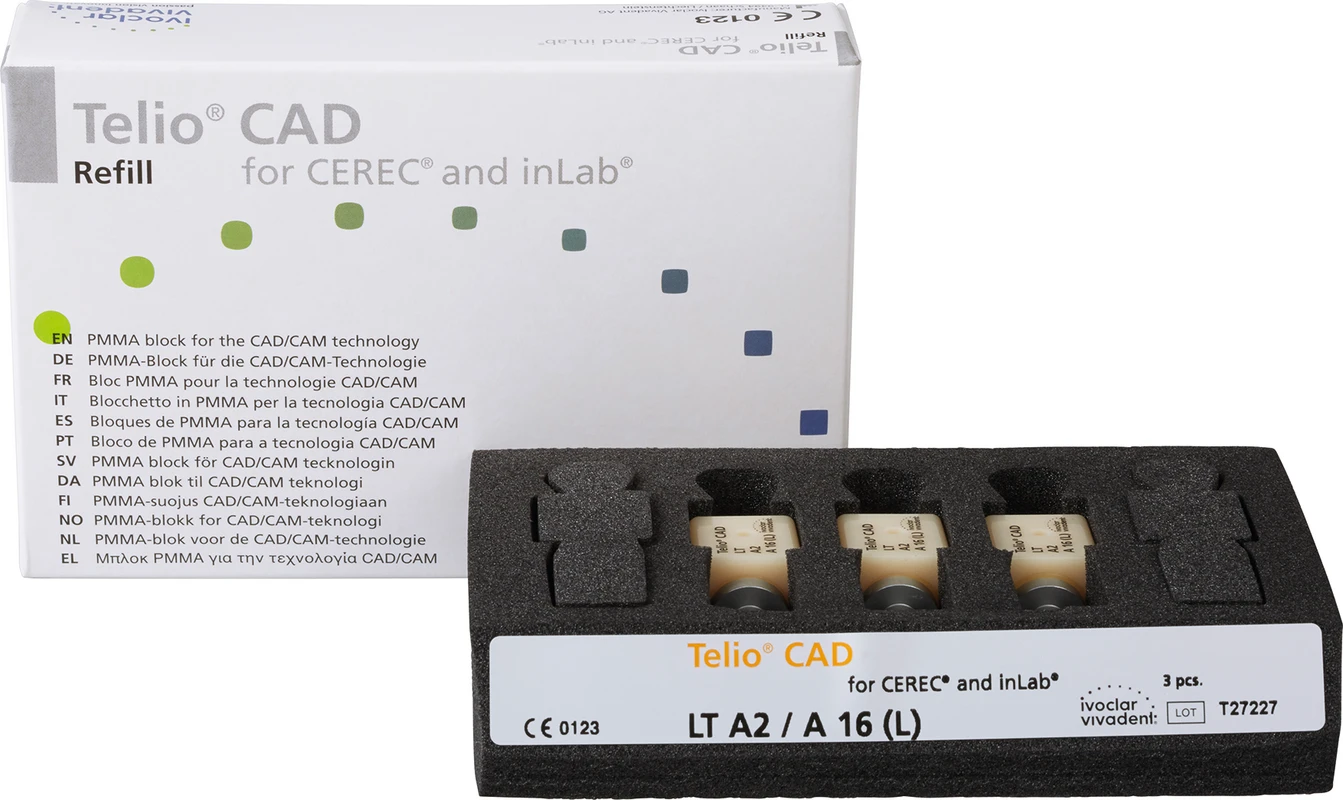 Telio® CAD A16 for CEREC/inLab Packung 3 Stück Gr. A16 L, A2 LT