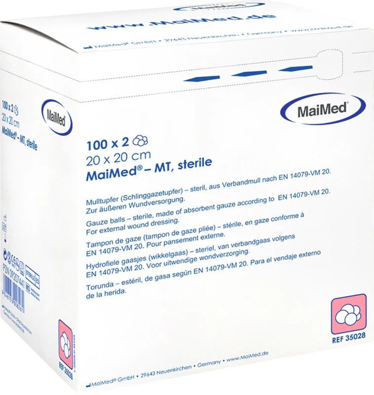 MaiMed®-MT steril Packung 100 Blister x 2 Tupfer, 20 x 20 cm