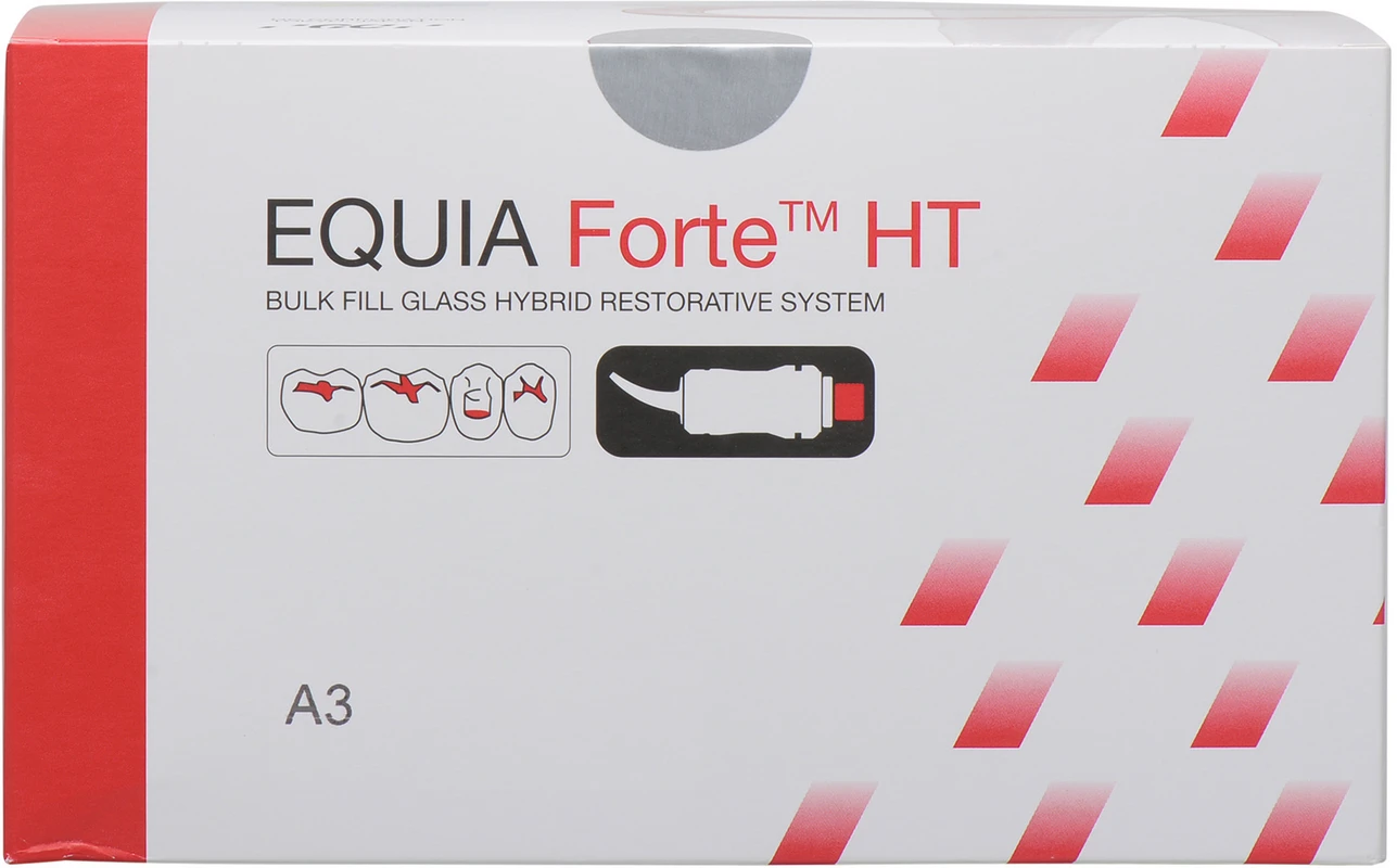 GC EQUIA Forte™ HT Promopackung 100 Kapseln A3, 4 ml FlipCap Coat, 25 Einwegapplikatoren