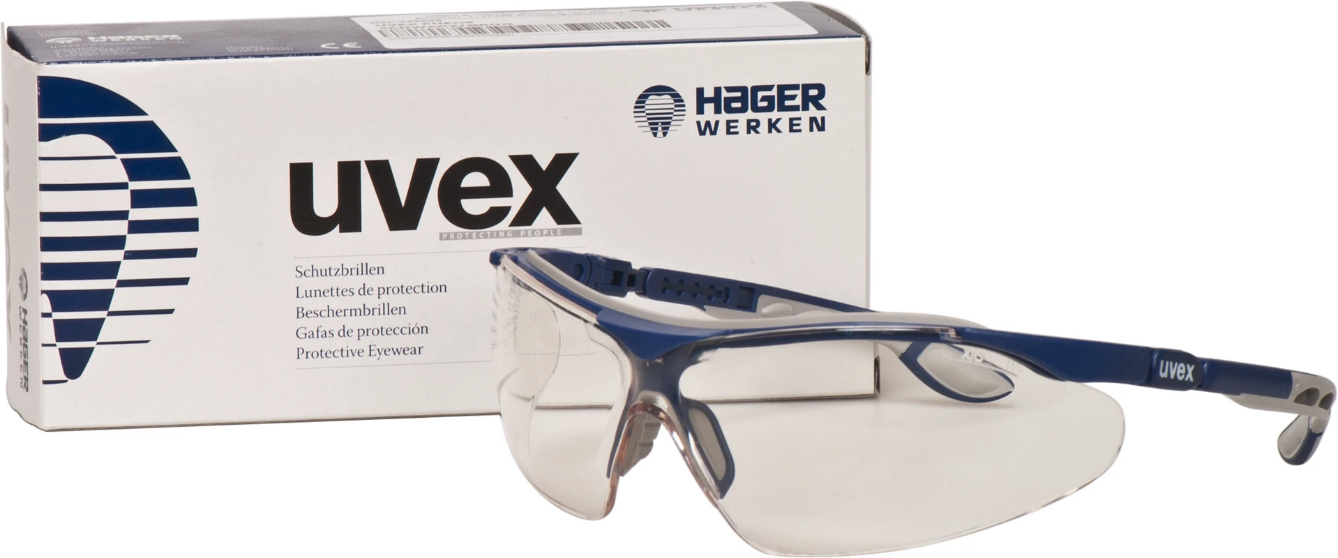 Hager iSpec® Comfort Fit Stück Brille, Fassung blau/grau, Scheibe transparent