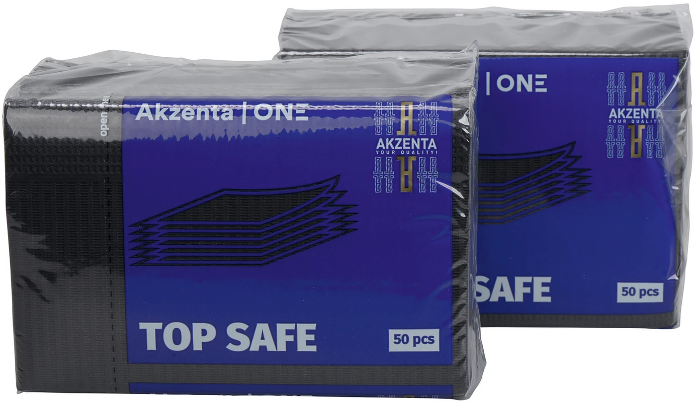 TOP SAFE Patientenservietten Karton 10 x 50 Stück schwarz, 33 x 45 cm, 2-lagig