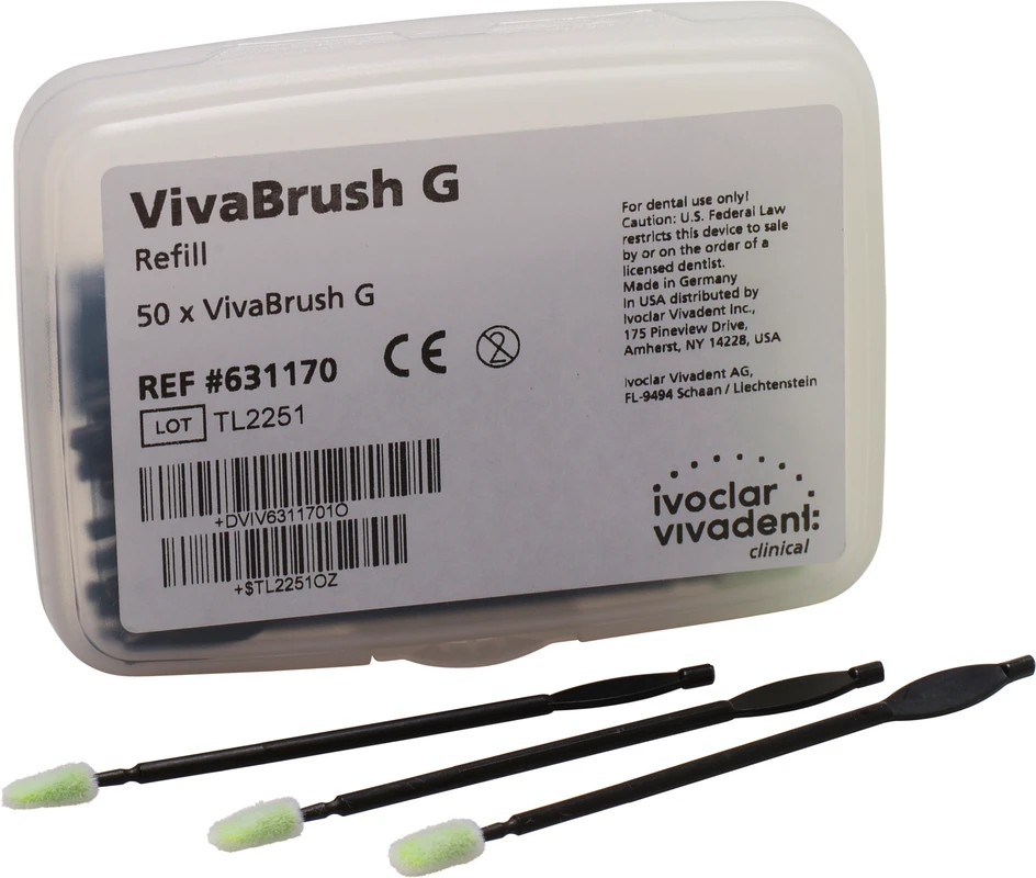 Einwegpinsel Packung 50 Vivabrush G Einwegapplikatoren Einwegpinsel Ivoclar Vivadent