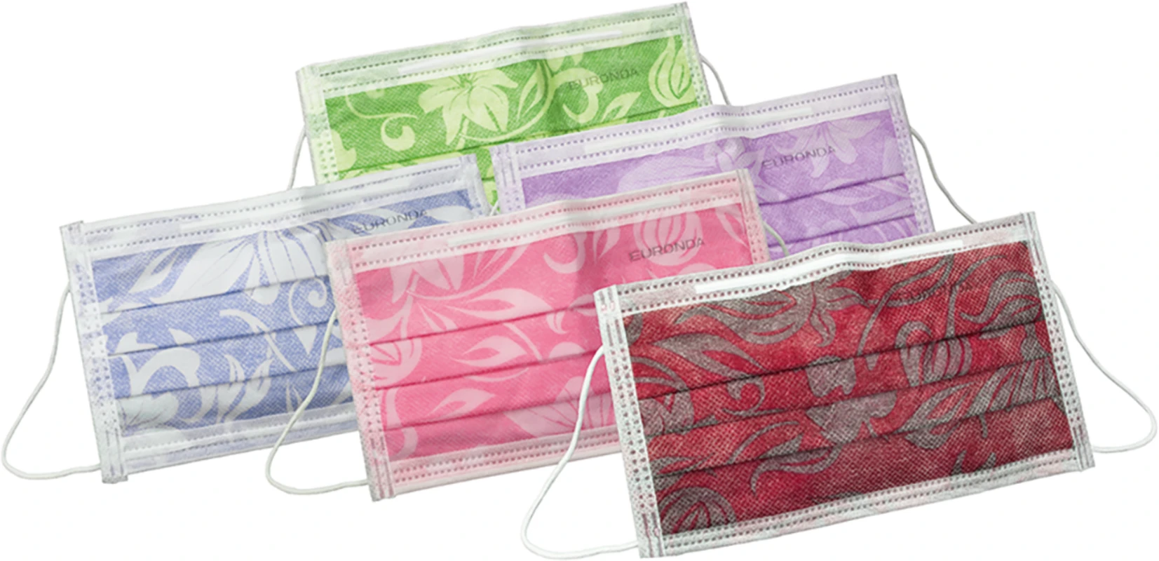 Monoart® Mundschutz Flower Spenderbox 50 Stück mit Gummizug, blau