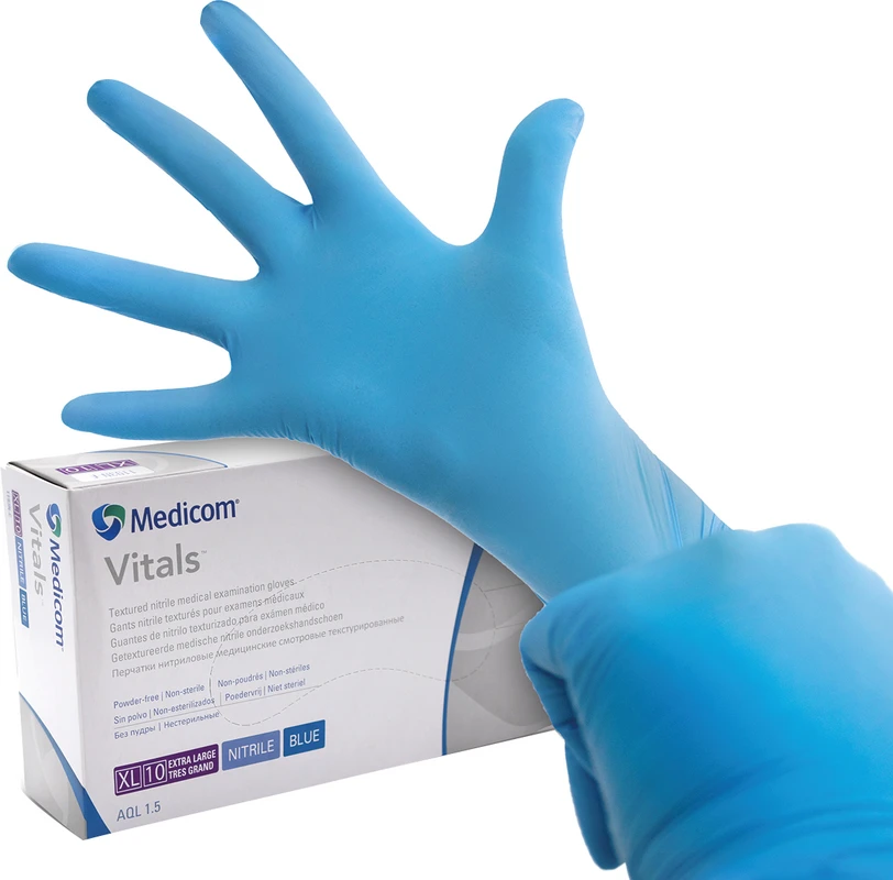 Medicom® SafeTouch® Advanced™ Vitals™ Nitril-Handschuhe Packung 100 Stück puderfrei, blau, XL