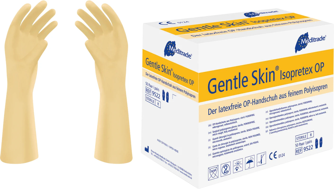 Gentle Skin® Isopretex® OP Packung 50 Paar puderfrei, natur, Größe 6,5