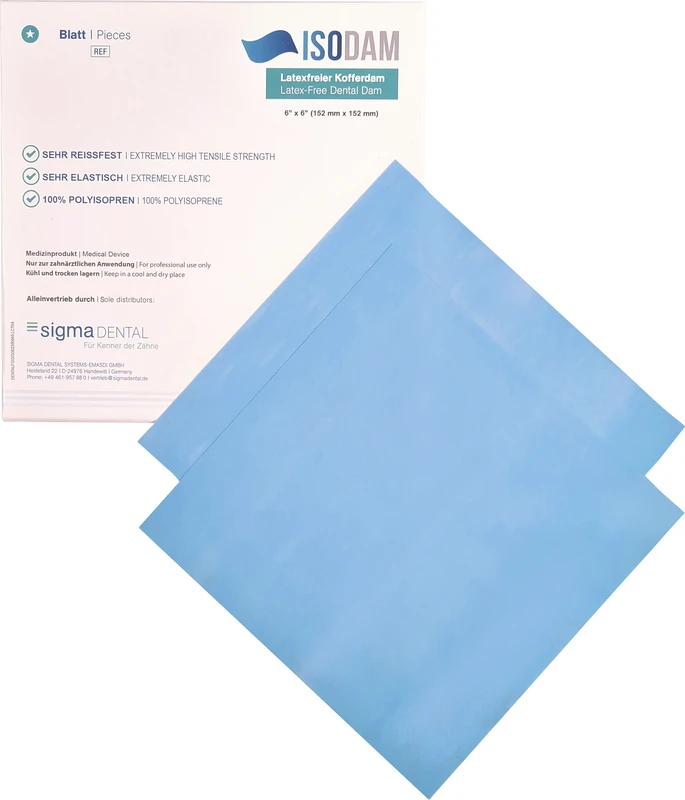 isodam Packung 20 Stück blau,15,2 x 15,2 cm, medium